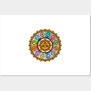 Zodiac Mandala Posters and Art